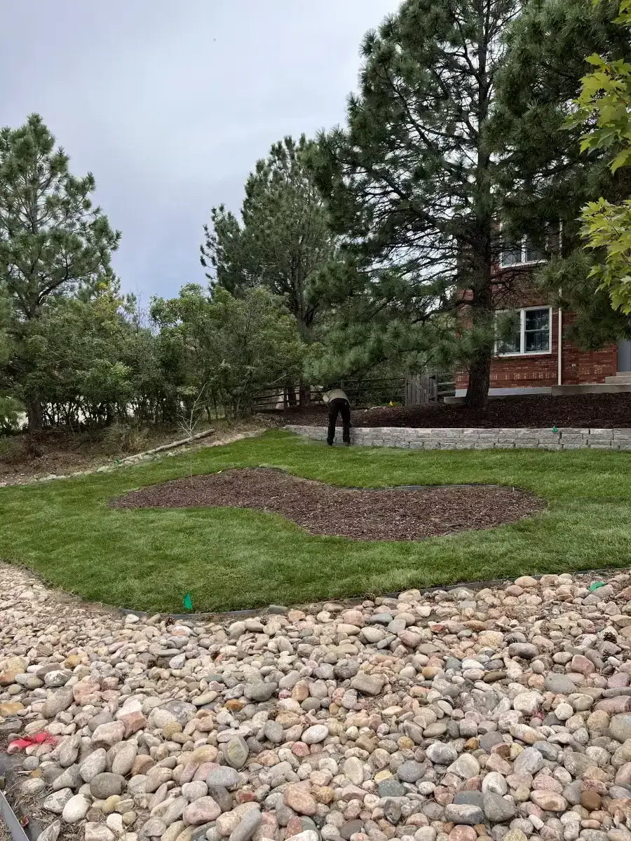 Outdoor living space with fire pit in Colorado Springs