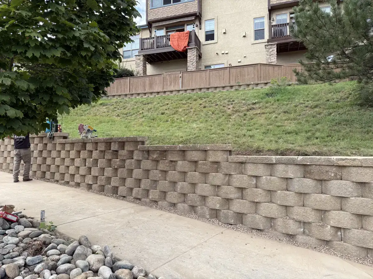 Patio construction on Colorado Springs slope